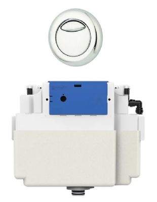 THOMAS DUDLEY VANTAGE CHROME DUAL FLUSH CONCEALED PNEUMATIC CISTERN with POLYSTYRENE INSULATION JACKET & 51mm DIO BUTTON, 322422